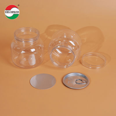 500ml Food Grade PET Transparent Plastic Jar Airtight with Aluminum Lid and Screw Cover for Food Candy Cosmetic Dried Fruit