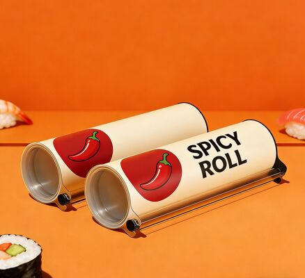 Food Grade Eco-Friendly Paper Tube Packaging for Sushi with Customized Logo and Soy Sauce Pipe