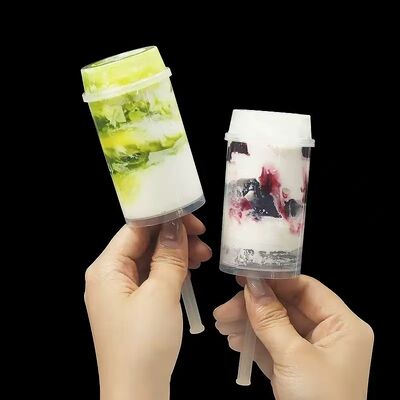 Grade de alimentos Custom Push Pop Cake PET Tube Embalagem de plástico Sushi Push Pop Container Cilindro Push Up Tub Packing