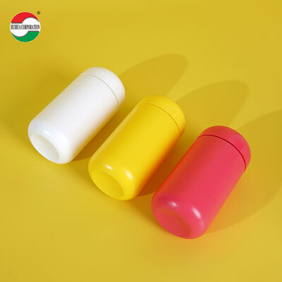 Customized Color Food Grade Round Shape HDPE Plastic Bottle with Soft-touch for Solid Medicine Capsule Gummy Supplement Bottles