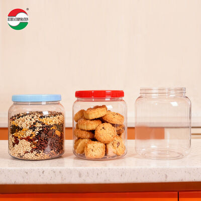 2000ml 2200ml 2625ml Wide Mouth Candy Jar Plastic PET Storage Container Packaging with Screw Cap