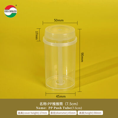 Custom New Design Sushi Push Pop up Food Grade PP Plastic Tube Packaging for Cake Jelly Container