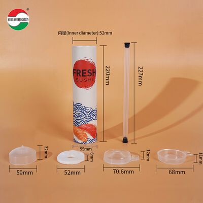 New Design Eco-Friendly Custom Printed Food Grade Pop Push Sushi Paper Tube Recycled Materials