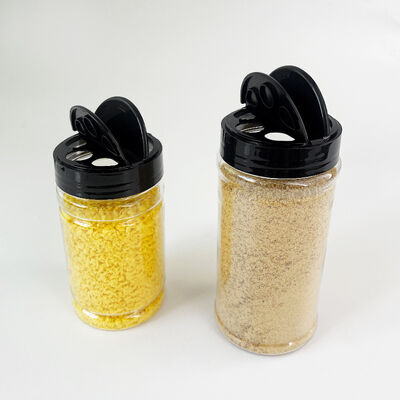 Jarrões de armazenamento de condimento PET de plástico claro com parafuso preto Acessórios de cozinha 100ml 170ml 250ml garrafa de especiarias 400ml