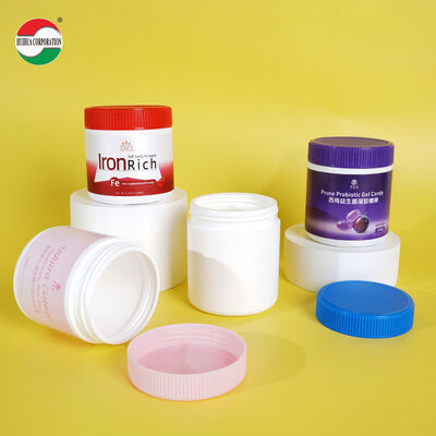 Frasco Personalizado de Plástico HDPE Branco de Grau Alimentício com Tampa de Rosca para Suplemento de Proteína em Pó