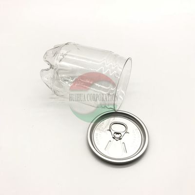 latas plásticas transparentes do refresco do cilindro 250ml com GV FDA QS da tampa