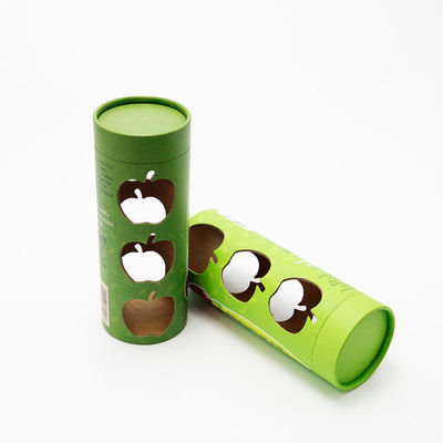 O papel redondo da cor completa enlata o tubo de empacotamento do papel do Natal de Apple