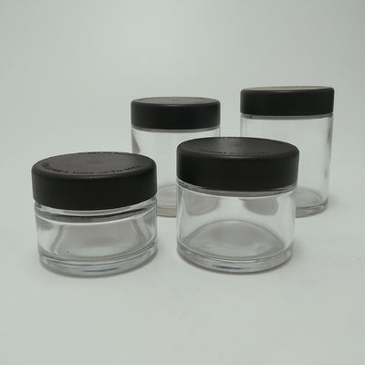 Recipientes claros de 3 onças de criança ervas flores jarra de vidro cbd jar