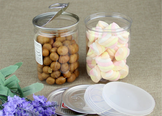 Cilindro plástico claro padrão, frascos abertos fáceis de alumínio Eco-amigáveis