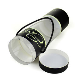 Vidro de vinho personalizado da cor de CMYK que empacota a caixa de papel do PVC com punho
