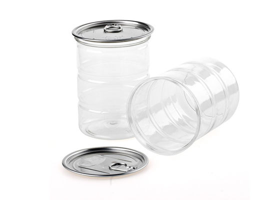 Pacote enlatado do ANIMAL DE ESTIMAÇÃO do cilindro do espaço livre da protecção contra o calor tampa aberta fácil plástica