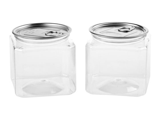 Cilindro plástico claro plástico do ANIMAL DE ESTIMAÇÃO do produto comestível, tubo fácil de alumínio da extremidade aberta